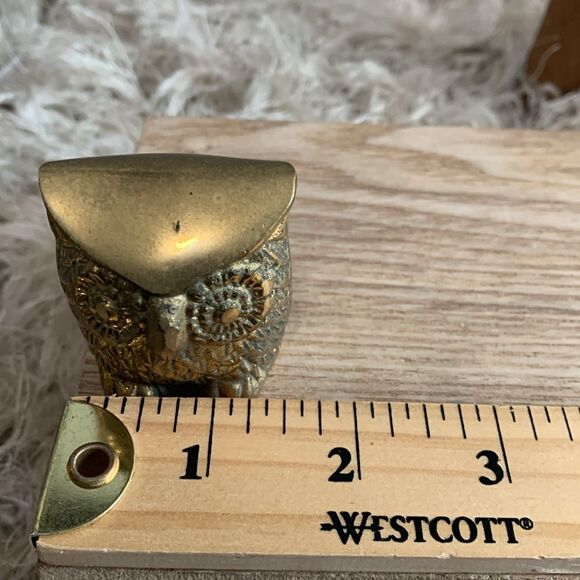 Vintage MCM Style Set Of 3 Brass Owls Figures Made In Korea - Picture 13 of 17